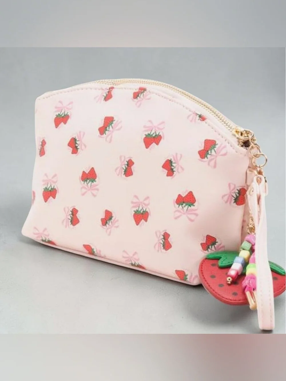 Juicy Couture Sweet Strawberry Triangle Gusset Pouch Wristlet